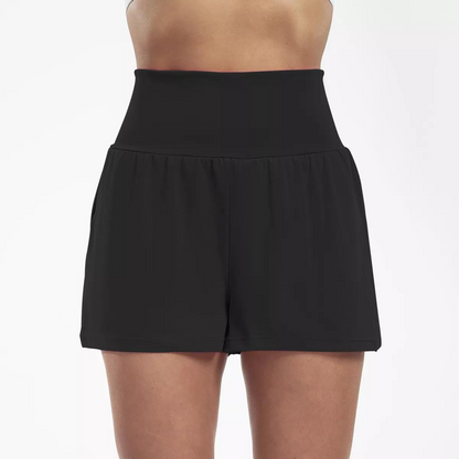 High Waisted 2-in-1 Yoga Shorts with Back and Side Pockets